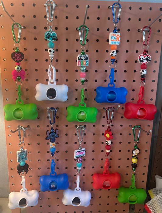 Doggy 💩 Bag Dispenser Beaded Keychains